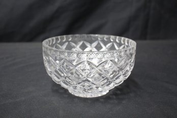 Vintage Cut Crystal Medium Clear Glass Bowl- (tiny Flake Chip On The Rim)