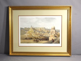 Framed Vintage Roberts/Haghe F.G. Moon, 'the Citidel' Travel Litho Reproduction