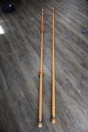 Fluted Wooden Curtain Rods - 101' Long