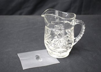 Vintage Small Anchor Hocking Milk/Cream Pitcher With A Star Pattern