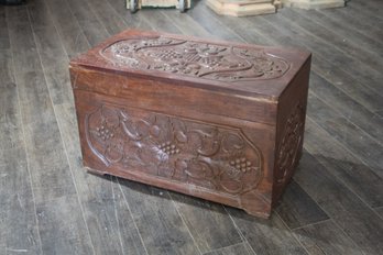 Carved Wooden  Storage Chest