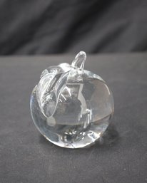 Hand Blown Apple Crystal Glass  Paperweight -great As A Teacher Gift