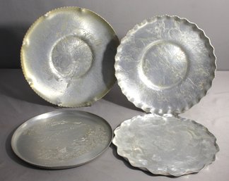 Vintage Aluminum Platters - Set Of 4