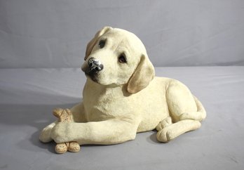 Sandicast Yellow Labrador Retriever Puppy Sculpture- Signature Stamp