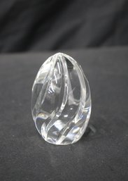 Dansk Clear Glass Egg Paperweight / Solid Crystal