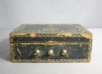 Antique Tooled Leather Document Lock Box By J.O. Wilson, New York And Paris