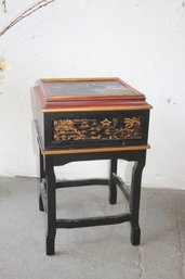 Chinoiserie Red And Black Side Table Decirotive  Quality