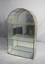 Vintage Brass And Glass Curio Display Cabinet'