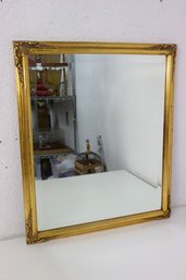 Elegant Gilt Gesso Wide Bevel Wall Mirror