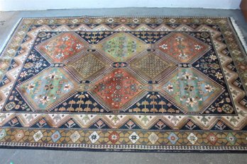 French-made 100 Percent Wool Pile Carpet By Tapisift Senneh Bleu Fonce -   198' X 288'