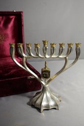 Vintage Musical Menorah With Velvet Case