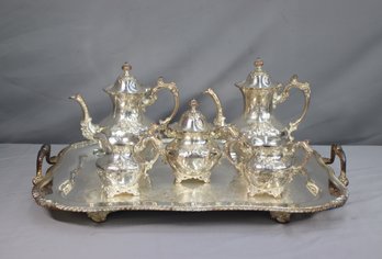 Derby Silver Co Quadruple Silver -Plate 6 Piece Tea Coffee Set