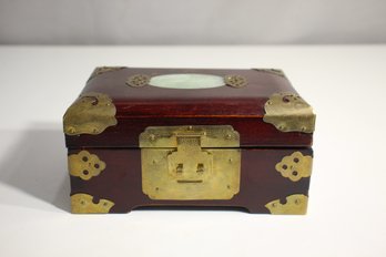 Oriental Jewelry Box Wood And Brass Music Box -working