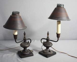 Pair Of Vintage  Oil Lamps  Electrified