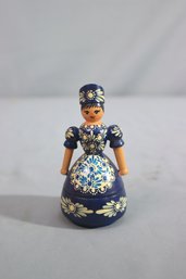 Vintage Russian Hand-painted Wooden Bustle Box Babushka Doll