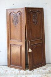 Two Vintage Architecture  Doors With Inset Carved Panels