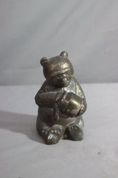 Vintage  Newport Silver Plate  Bear And Honey Pot Bank