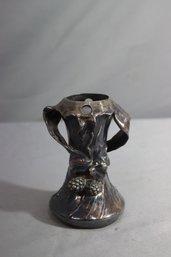 Vintage Art Nouveau Porcelain Silver Overlay Vase