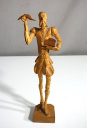 Antique Hand Carved Wooden Sculpture, Don Quixote