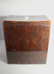 Faux Tortoiseshell Acrylic Lucite Lidded Box/Basket