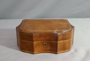 Vintage Pebbled Leather And Brass Equipage Jewelry Box