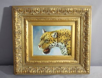 Framed Painting Of A Leopard