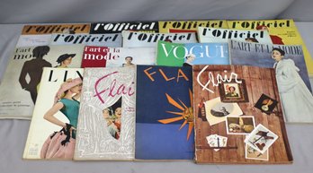 Group Lot Of Vintage L'Officiel And Flair Fashion Magazines - Box D