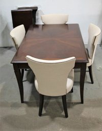 Dining Table With Four (4) Curve Upholstered Dining Chairs