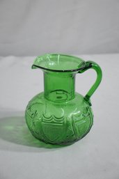 Clevenger Brothers Hand Blown Shield Green Glass Pitcher - A Testament To Craftsmanship