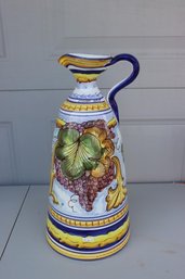 Italian 19.5' Pottery Pitcher Grapes