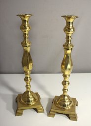 Pair Of  Brass Candlestick Holders