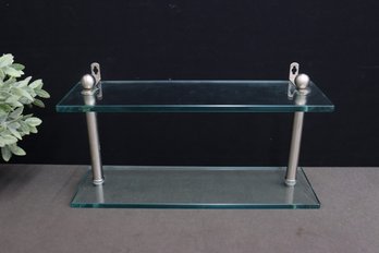 Small Two Tier Hanging Glass Shelf