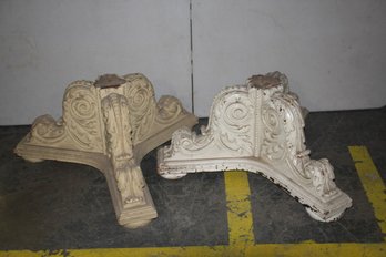 Pair Of White Painted Table Base -15' H