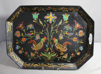 Hand-Painted Antique Serving Tray 'Anno 1950' By Lida Bell Clark  -16'x 22'