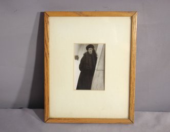 Vintage Framed Black And White Photograph Of A Young Woman
