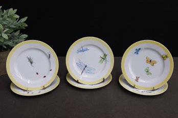 Set Of Six Williams-Sonoma Bugs And Butterflies Appetizer Plates