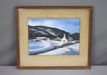 Vintage Watercolor Of The Upper Ammonoosuc River At Stark ,new Hampshire-dated 1955