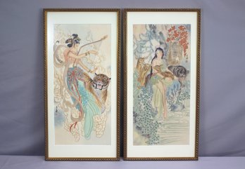 Pair Of Chinese Framed  Prints  -Stamp