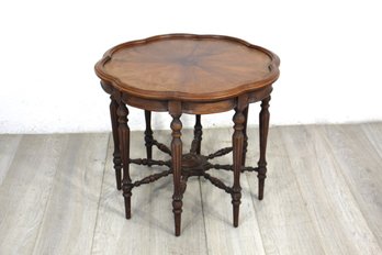 Vintage Side Table With Scalloped Edge