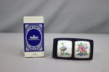 Set Of 2 Vintage Aynsley Fine English Bone China Napkin Rings With Original Box