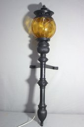 Amber Glass Globe Wall Lantern