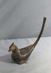 Vintage Japanese Cast-Iron Quail Form Incense Burner