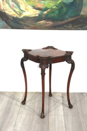 1940s Mahogany Chippendale Side Table With Carved Details