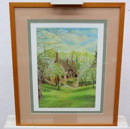 Pencil Signed Print - Anne Hathaways Cottage By John Burt, Framed