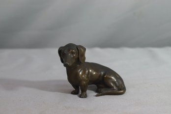 Vintage Dachshund Figurine Sculpture, Metal