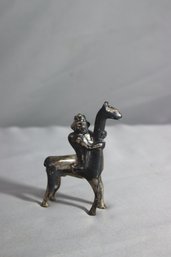 Vintage Alva Studios Museum Replica Incan Man On Llama Metal Figurine