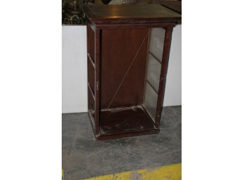 Small Mahogany Showcase Table Top Cabinet - Missing The Side Glass & Shelfs