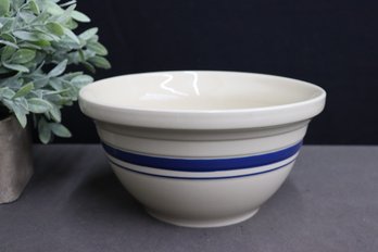 Friendship Pottery FP Roseville Ohio Blue Stripe Mixing Bowl