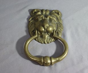 Vintage Brass Lion Head Door Knocker