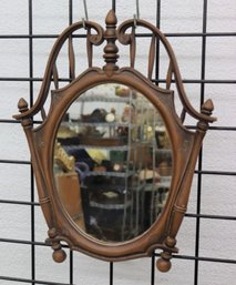 Vintage Baronial Scroll Syroco Bronze Tone Oval Mirror